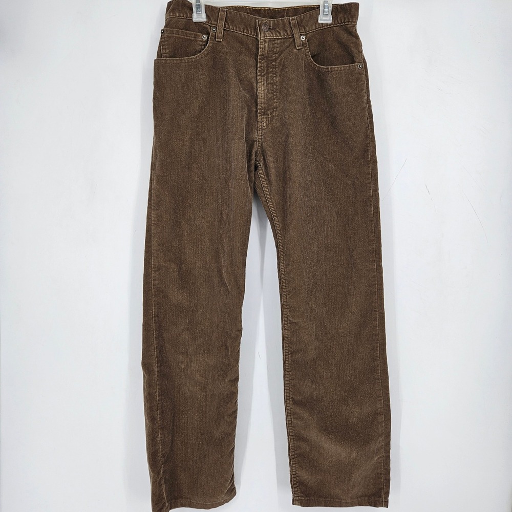Levis 559 Relaxed Straight Jeans Mens 33x32 Brown Corduroy Grunge‎ Pants